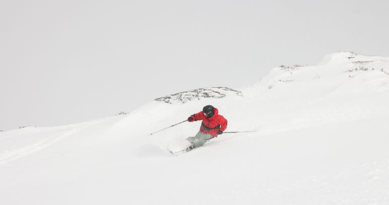 Fresh tracks after August snowfall at Perisher