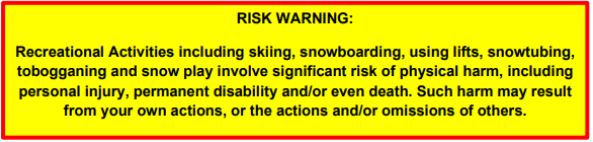 Tobogganing Warning