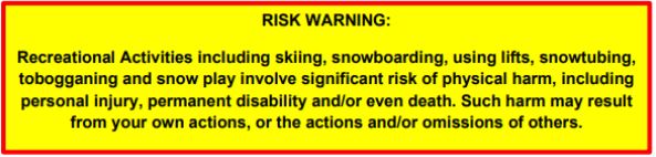 Tobogganing Warning