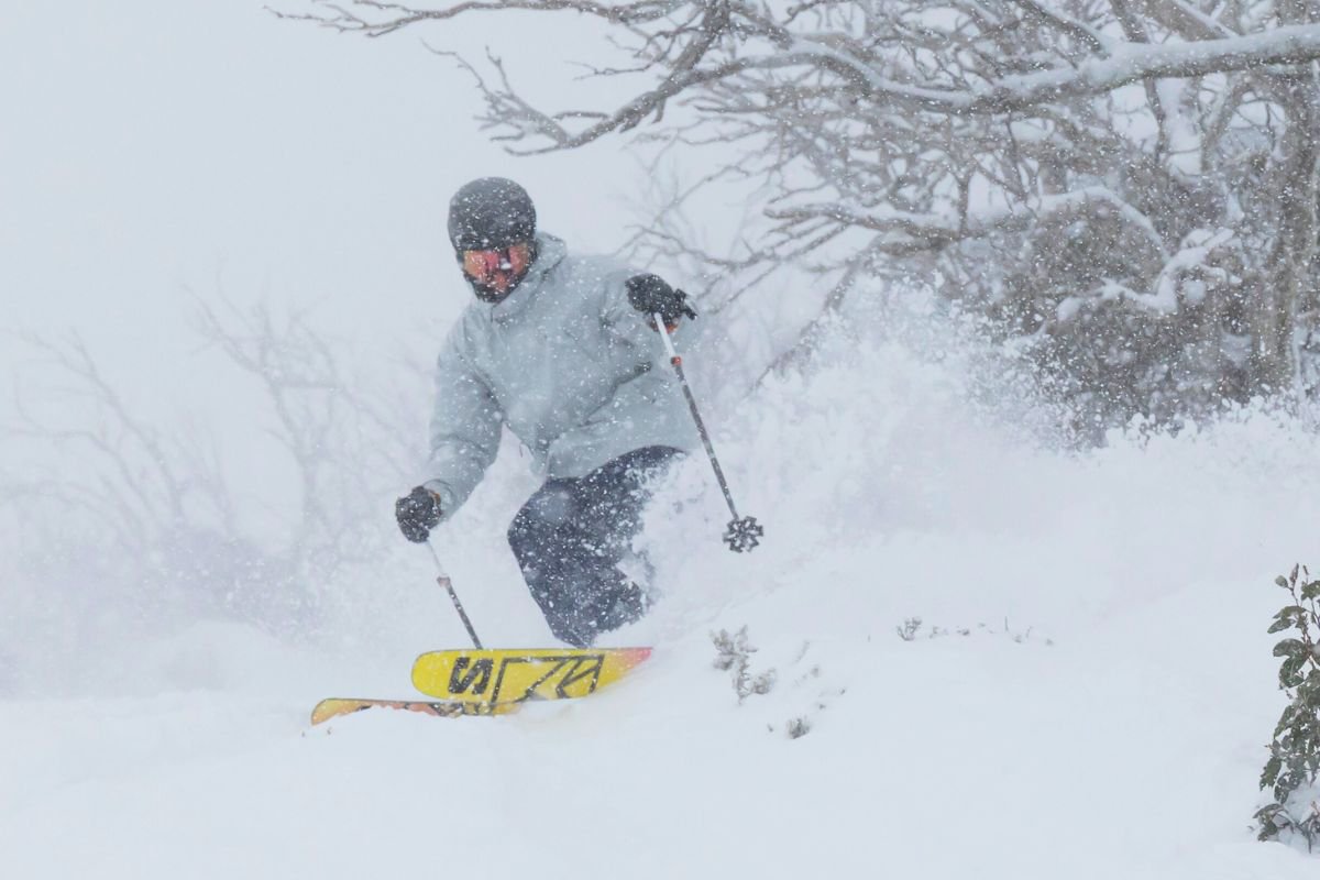 Skier in Fresh Snow at Perisher