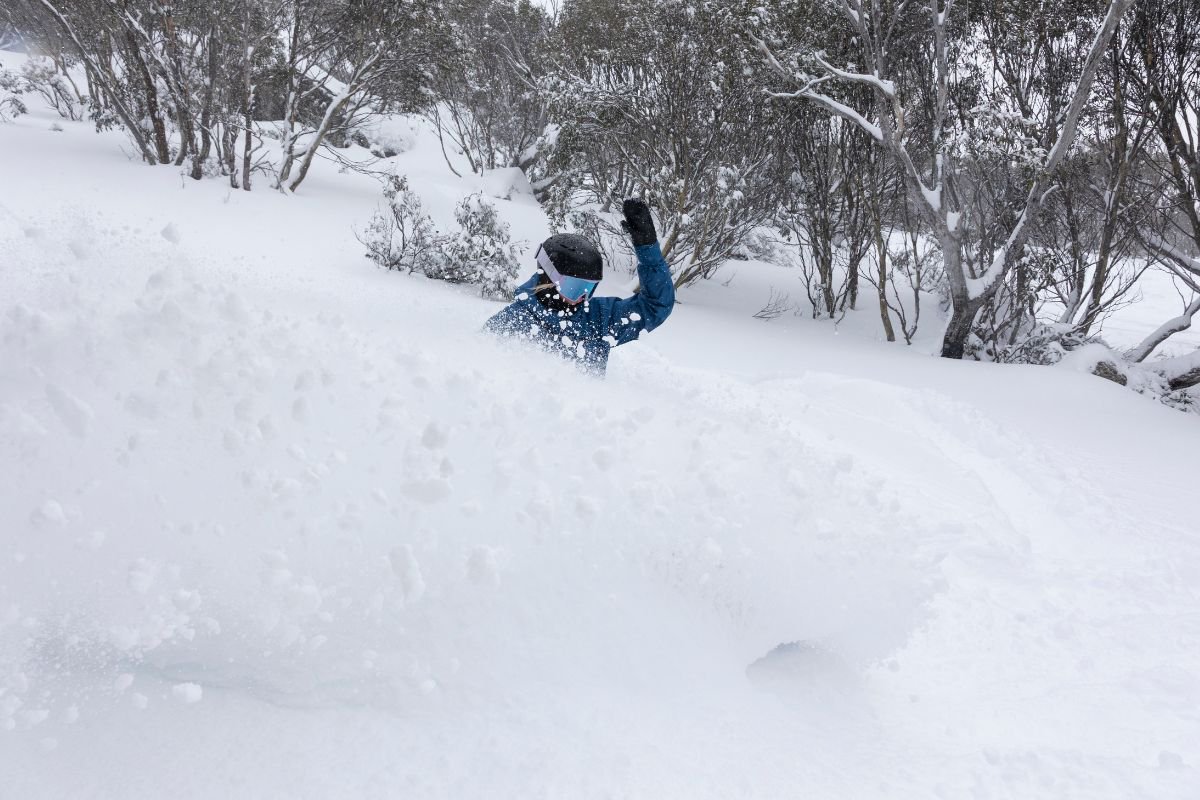 Perisher Snowboarder in Powder