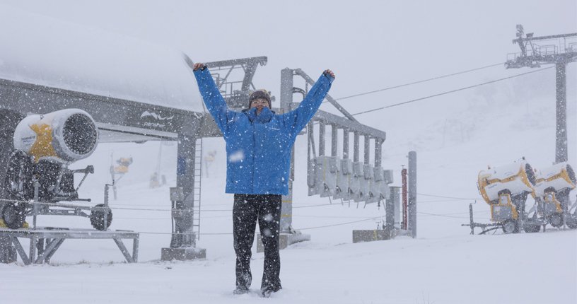 Happy boy in snow