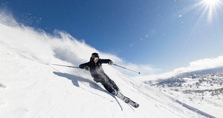Skiing on fresh snow at Perisher in August