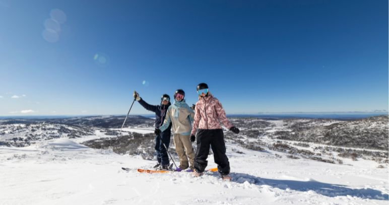 Fresh tracks after August snowfall at Perisher