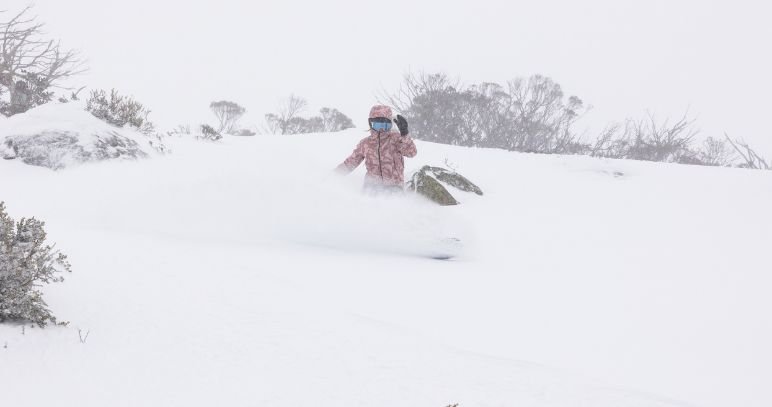 Fresh tracks on newly covered terrain at Perisher