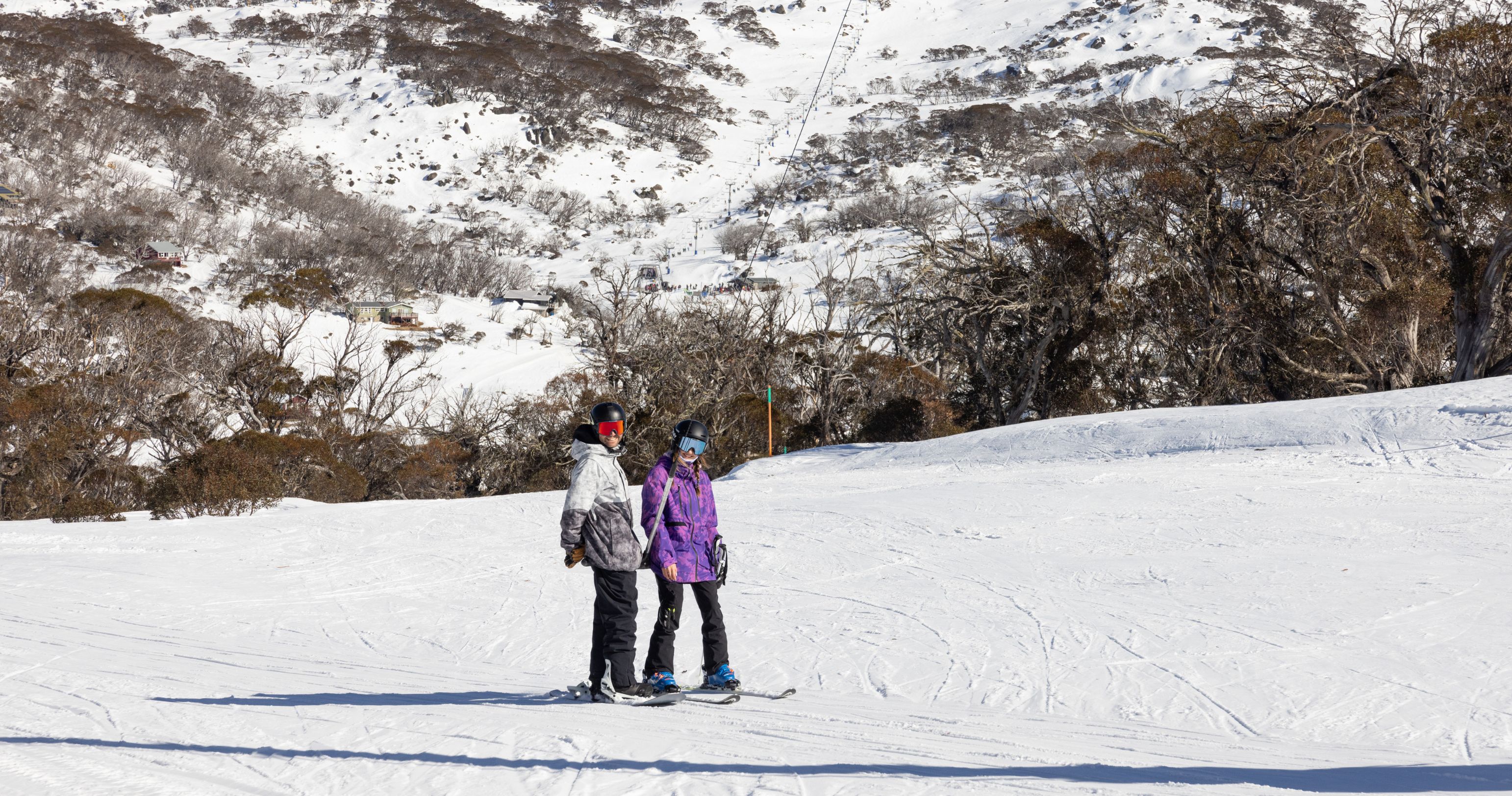 2 people riding T-bar at Smiggin Holes