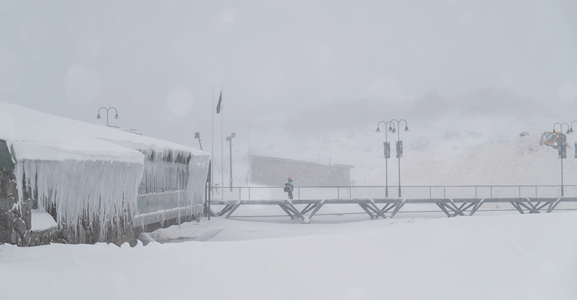 Perisher Snowfall building ice