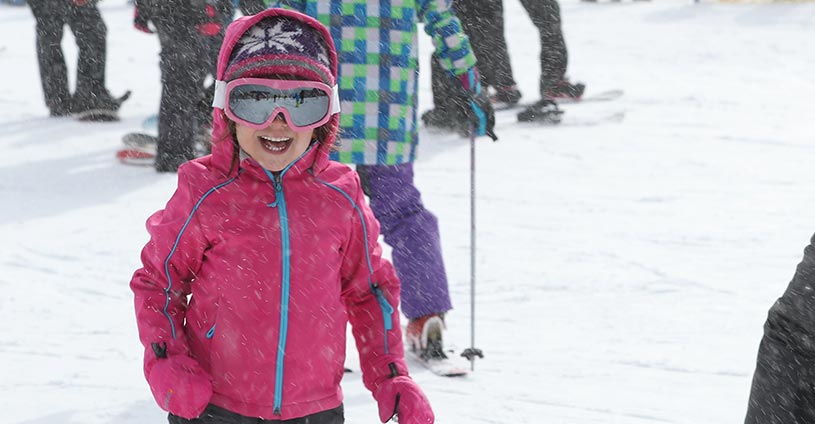 Smiling Girl Perisher Snowing Opening Weekend