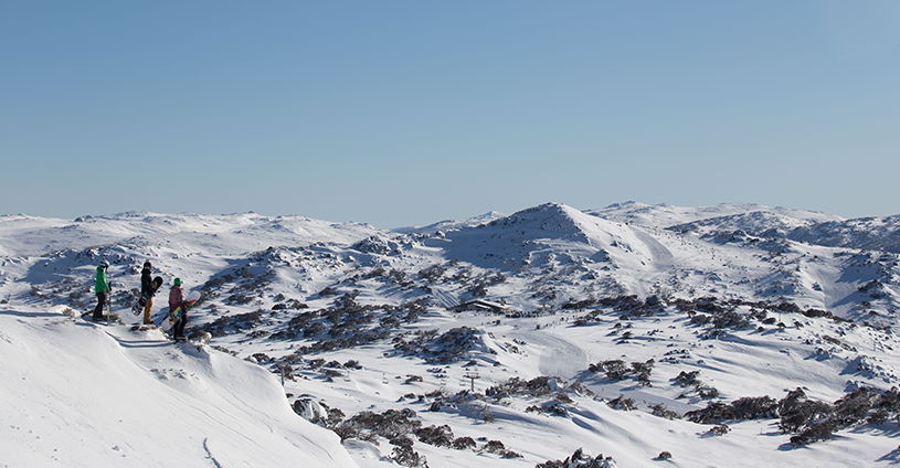 Blue Cow Mountain Views Snowboarders