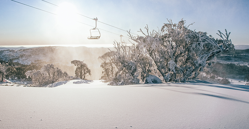 Happy Valley Sunrise snowing perisher