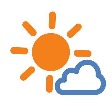 Mostly sunny. Fresh NW winds
